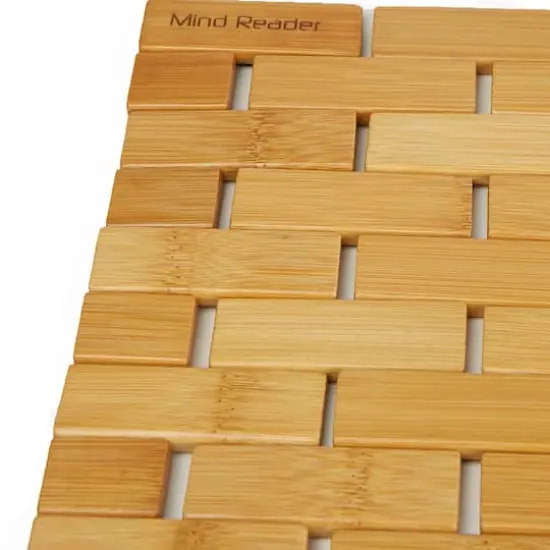 Mind Reader 23" Brown Luxury Bamboo Shower Bath Mat {7}