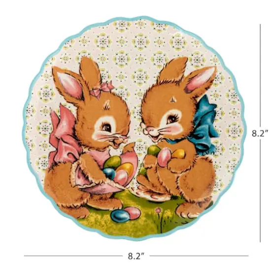 Mr. Cottontail 8" Scalloped Easter Plates Set {4}