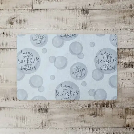 Troubles Into Bubbles Floor Mat Blue {3}