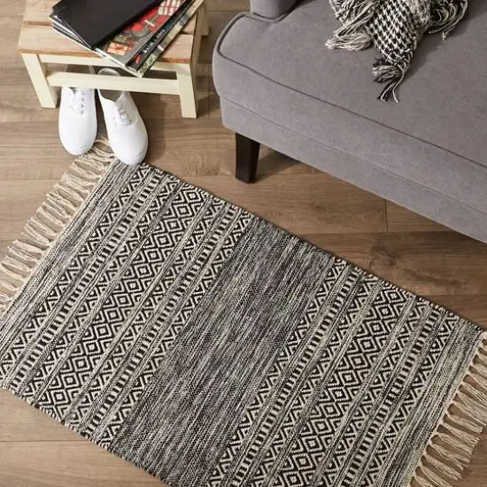 DII&reg; Black Textured Dobby Hand-Loomed Rug, 2ft. x 3ft. {7}
