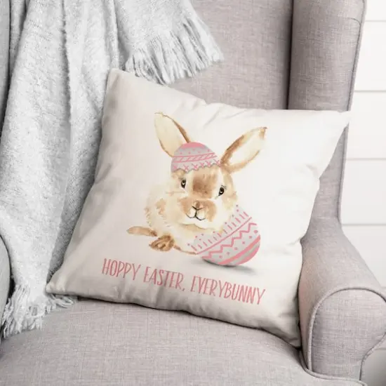 Hoppy Easter 18" x 18" Throw Pillow {3}