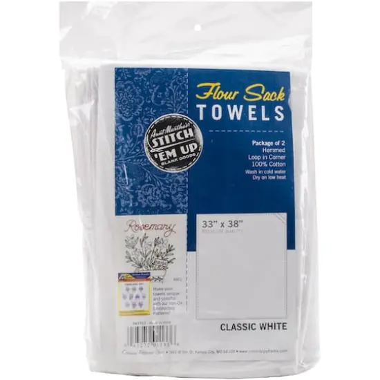 Aunt Martha's&reg; White Stitch 'Em Up Flour Sack Towel Set {1}