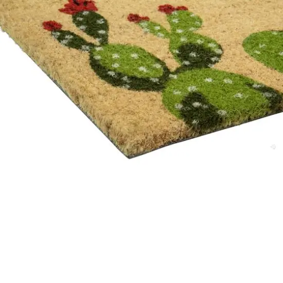 Natural Coir Tropical Cactus Welcome Doormat {6}