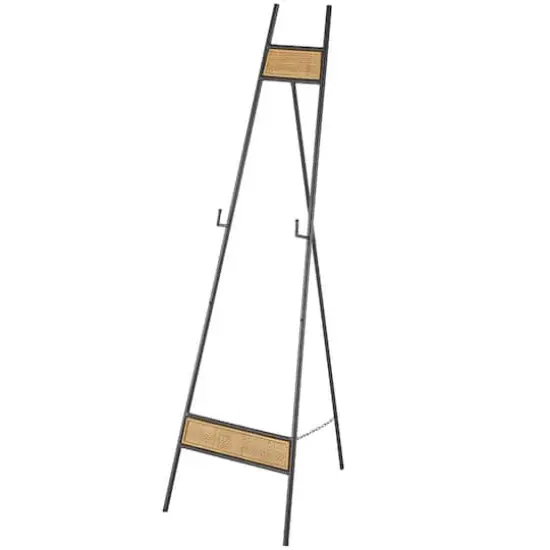 51" Black Metal Easel with Wood Accents {1}