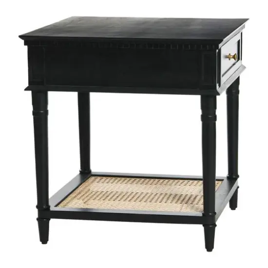Hello Honey® 25" Maxwelton Solid Wood End Table with Drawer Black {7}