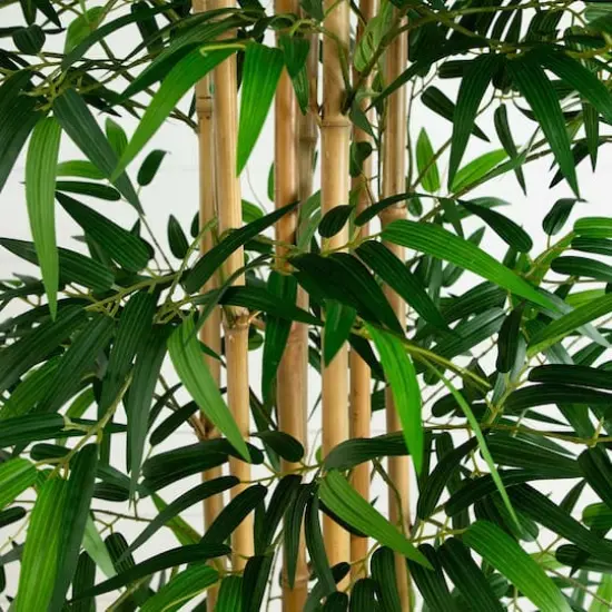 12ft. Green Artificial Bamboo Tree with Real Bamboo Trunks {4}