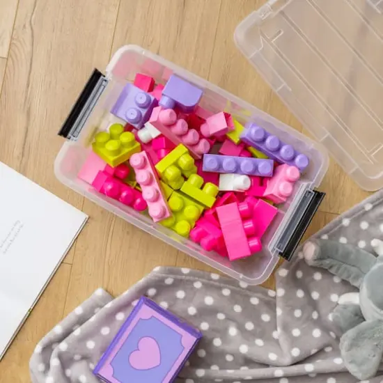 IRIS&reg; 13.5qt. Buckled Clear Boxes with Clear Buckle Lids, 6ct. {21}