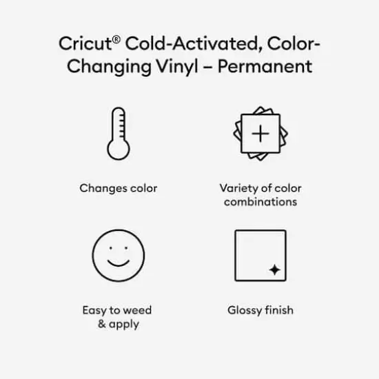 Cricut&reg; Permanent Cold-Activated Color-Changing Vinyl Light Blue/Turquoise {3}