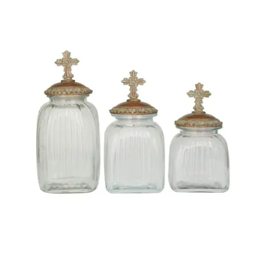 Brown Polystone Traditional Decorative Jar Set {1}