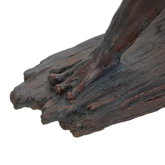 16" Bronze Frog Patina Relaxing Sculpture {7}