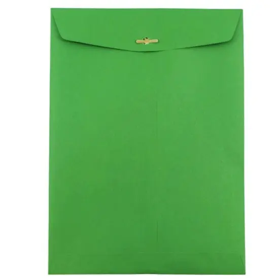 JAM Paper 9" x 12" Clasp Closure Colored Envelopes, 25ct. Green {4}