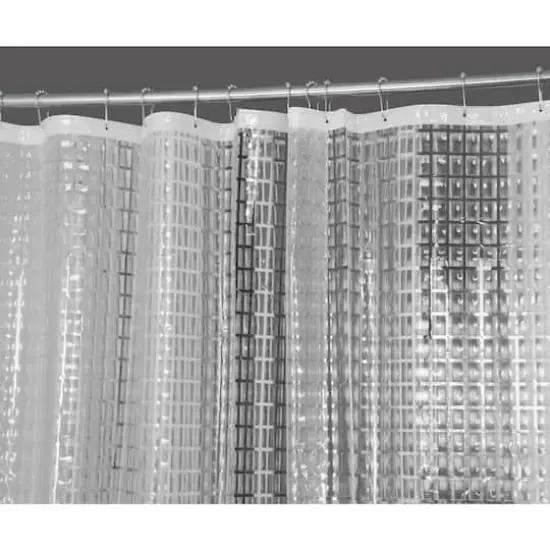 Bath Bliss Clear 3D Octagon Design Shower Curtain {3}