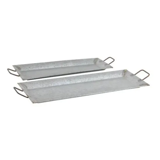 Gray Metal Farmhouse Tray Set {5}