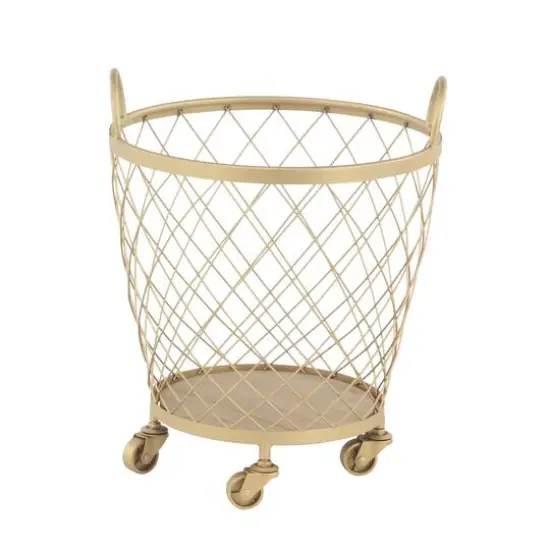 Modern Gold Metallic Rolling Basket Set {3}