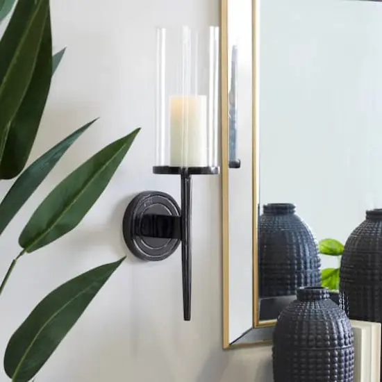 23" Black Modern Wall Sconce {3}