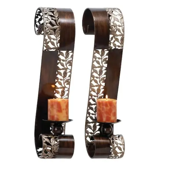 20" Brown Metal Traditional Wall Sconce, 2ct. {1}