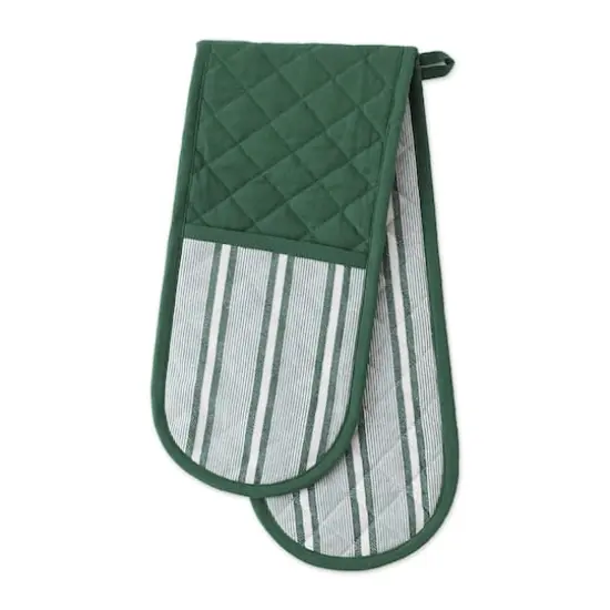 DII&reg; Chef Stripe Double Oven Mitt Dark Green {5}