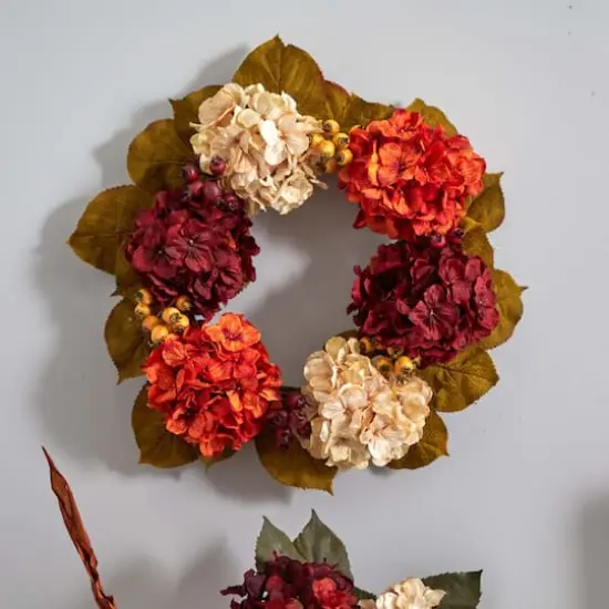 20" Hydrangea & Berry Wreath {4}