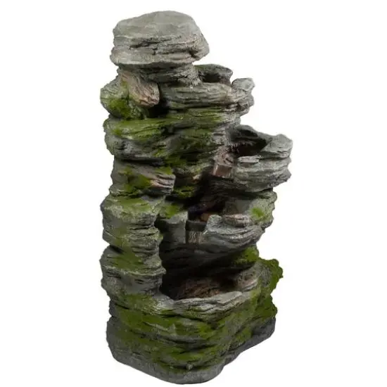 25" Gray LED 5-Tier Outdoor Garden Water Fountain {6}
