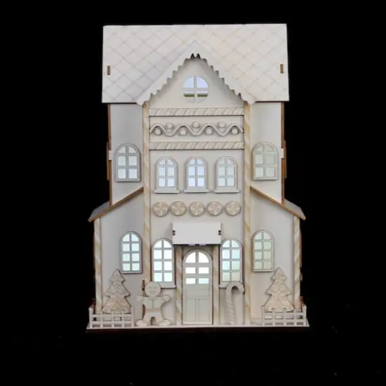 11.75" Unfinished Gingerbread House DIY LED Wood D&eacute;cor by Make Market&reg; {3}