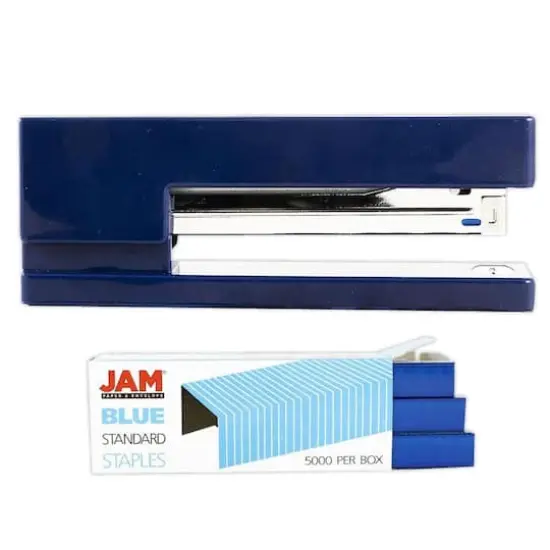JAM Paper Desk Stapler & Staples Set Navy/Blue {1}