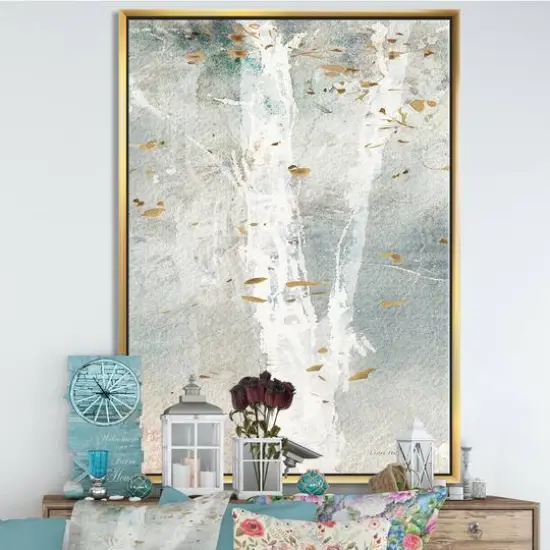 Designart - A Woodland Walk into the Forest IV - Modern Farmhouse Canvas in Gold Frame {3}