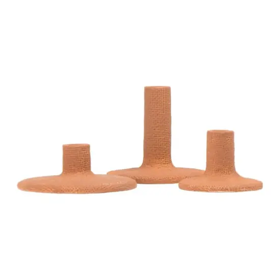 Hello Honey&reg; Stoneware Taper Candle Holder Set Red {1}