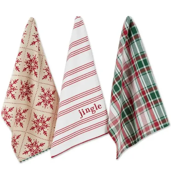DII&reg; Assorted Jingle Dishtowel Set {1}