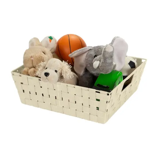 Simplify Large Woven Storage Shelf Bin Ivory {5}