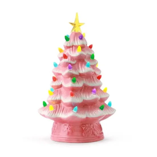 12" Pink Nostalgic Christmas Tree {1}