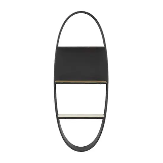 40" Black Contemporary Metal Wall Shelf {1}