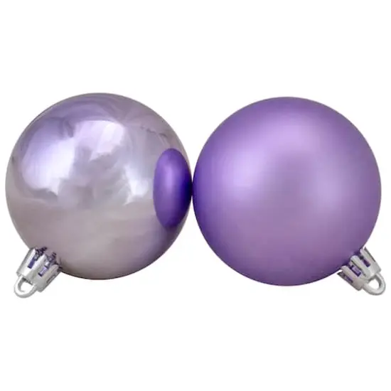 60ct. 2.5" Amethyst Purple 4-Finish Shatterproof Christmas Ball Ornaments {3}