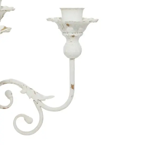 19'' White Iron Vintage Votive Candle Holder {4}