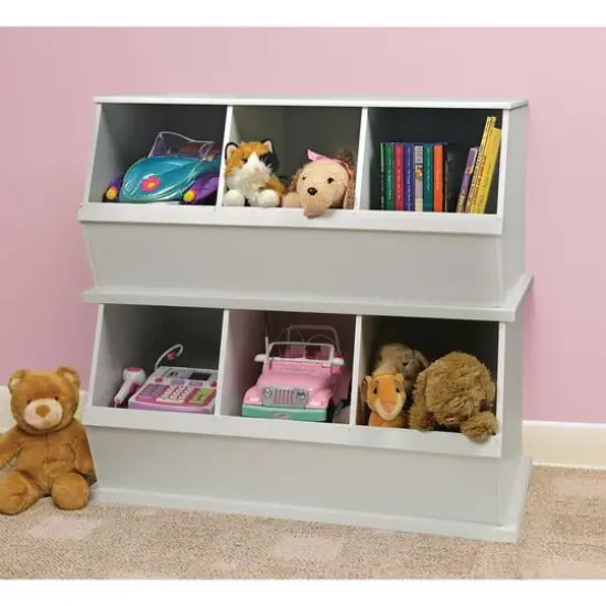 Badger Basket 3 Bin Stackable Storage Cubby White {8}