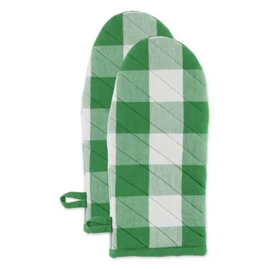 DII&reg; Buffalo Check Oven Mitts, 2ct. Gray {2}