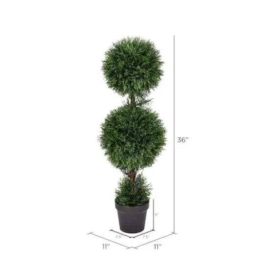 3ft. Potted Cedar Double Ball Topiary Tree {5}