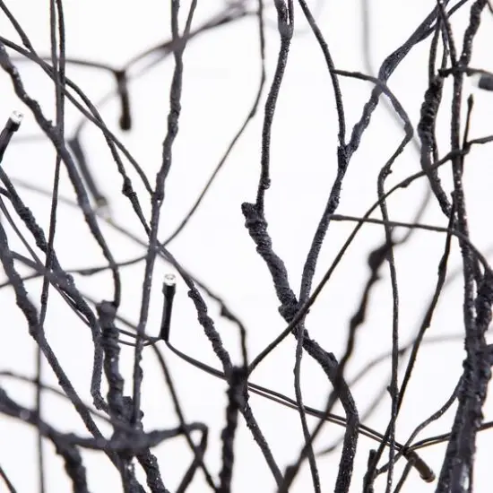 5ft. Pre-Lit Artificial Halloween Black Twig Tree with Bats and 50 Warm White LED Lights {8}