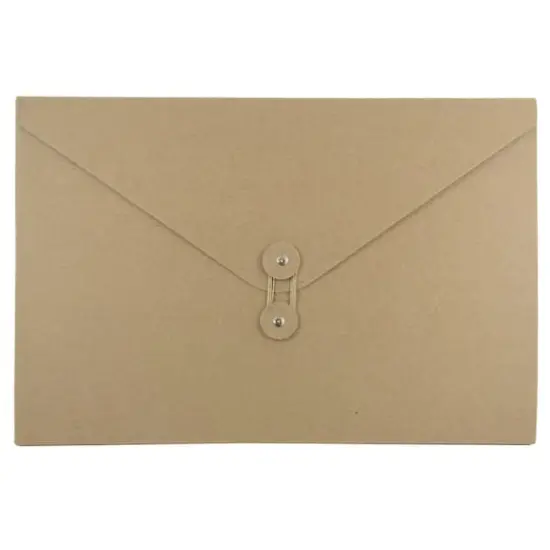 JAM Paper Natural Kraft Portfolio with Button and String Tie Closure 9.25" x 14.375" {1}