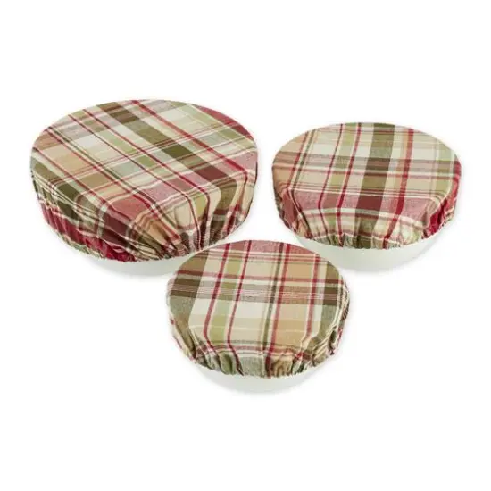 Give Thanks Plaid Woven Dish Cover Set {1}