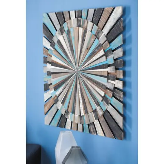 36" Multicolor Radial Wood Wall D&eacute;cor {4}