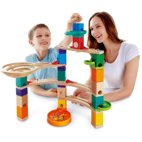 Hape Quadrilla Wooden Marble Run Construction Cliffhanger Set {3}