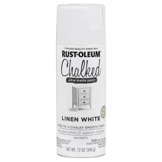 Rust-Oleum&reg; Chalked 12oz. Ultra Matte Spray Paint Linen White {1}