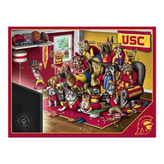 College Football Purebred Fans A Real Nailbiter 500 Piece Puzzle USC Trojans {5}