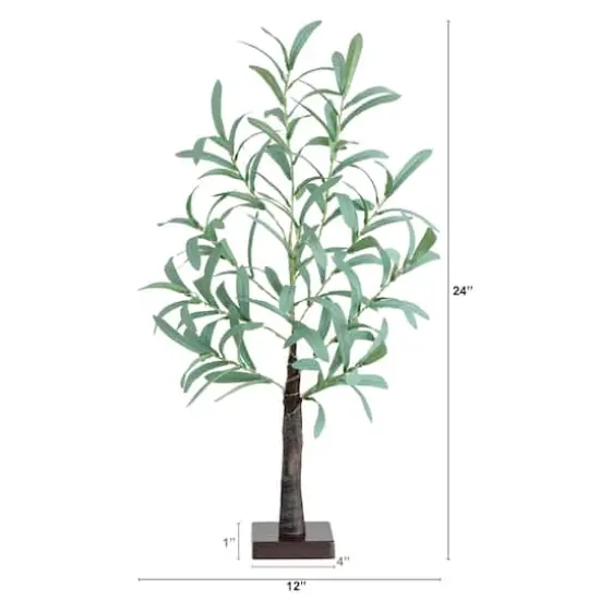 2ft. Pre-Lit Artificial Olive Tree with Warm White LED Lights {5}