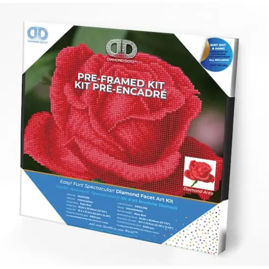 Diamond Dotz&reg; Intermediate Rose Bud with Frame Diamond Painting Kit {4}