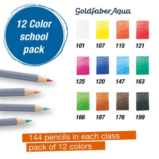 Faber-Castell Goldfaber Aqua Watercolor Pencil Class Pack Set {8}