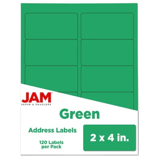 JAM Paper Standard Address Labels, 120ct. Green {1}