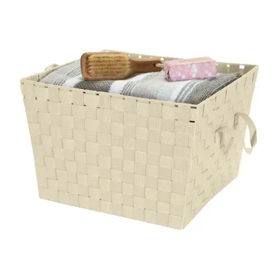 Simplify Large Woven Storage Bin Ivory {4}