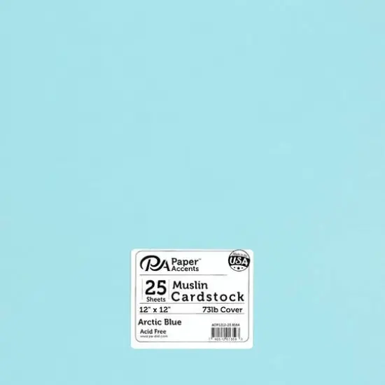 PA Paper&trade; Accents 12" x 12" Muslin 73lb. Cardstock, 25 Sheets Arctic Blue {1}
