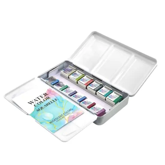 12 Half Pans Iridescent Watercolor Set by Artist's Loft&trade; {4}